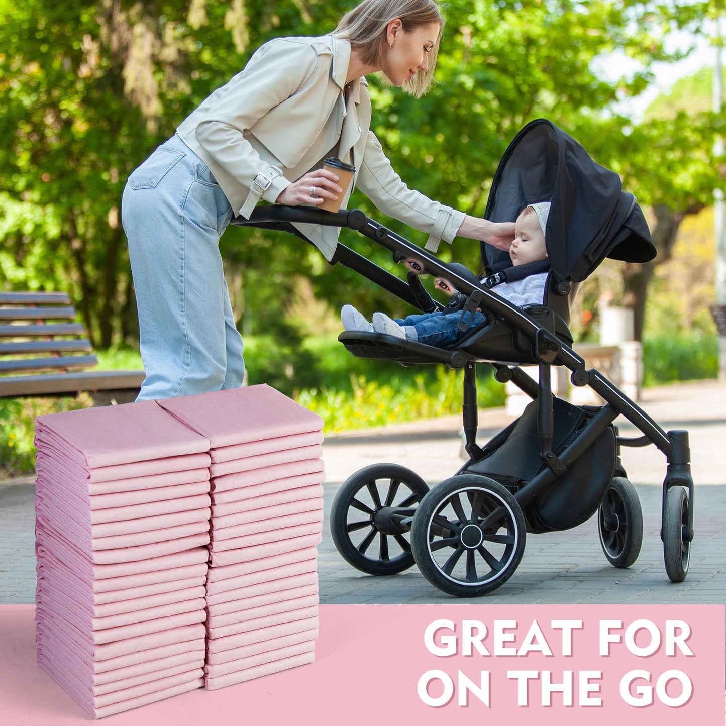 SKY-TOUCH Baby Disposable Changing Mats,Waterproof Baby Changing Pads, Highly Absorbent Leakproof Changing Pad Baby, Ultra soft Diaper Changing Mat Underpads for Baby Pink