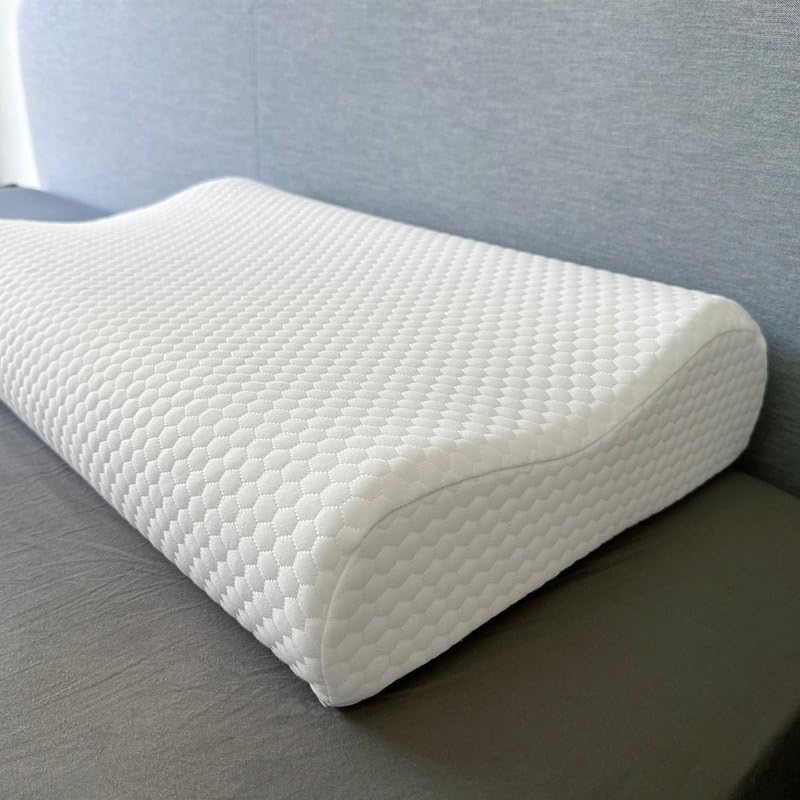 SKY-TOUCH Memory Foam Cervical Pillow, Ergonomic Bed Pillow for Neck Pain Relief, Contour Orthopedic Pillow for Side, Back, and Stomach Sleepers, Neck Support with Washable Cover (60 * 40 * 12 cm)
