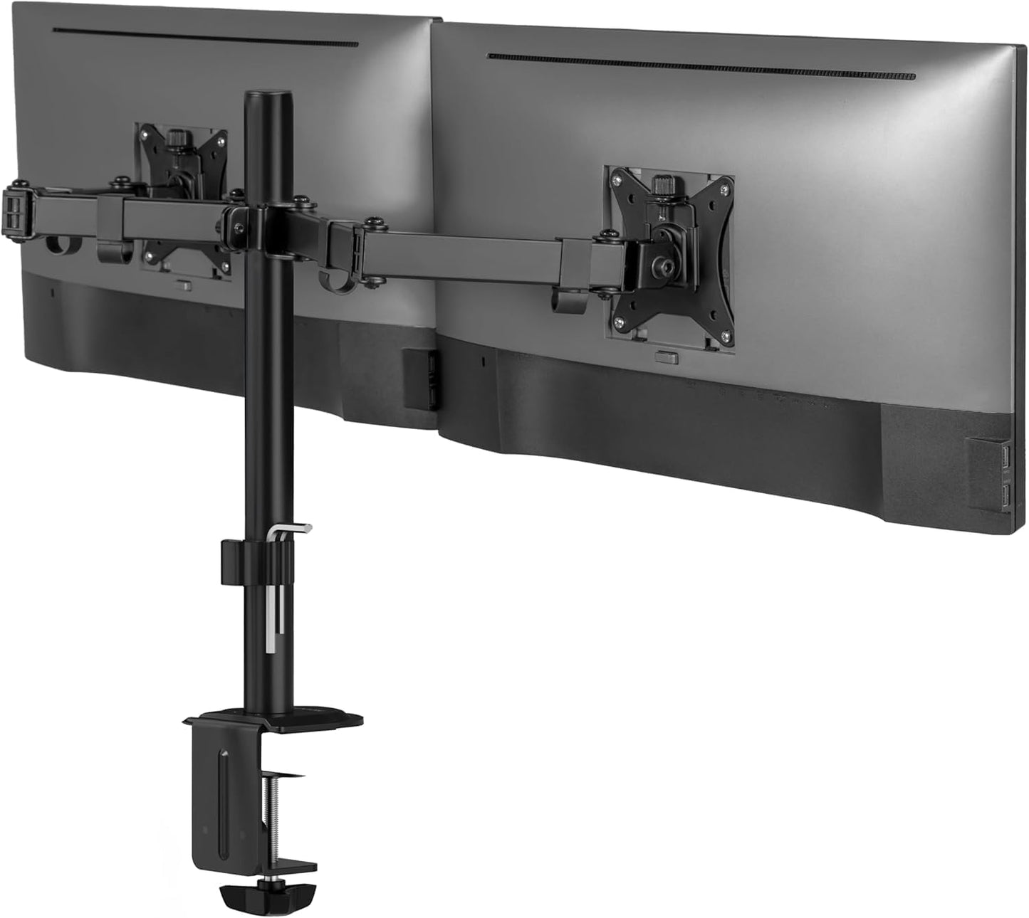 SKY-TOUCH Dual Monitor Desk Mount : Dual Monitor Arm Adjustable Tilt and Swivel Arms for 10-30 inch Screens Hold up to 9kg Each Arm for Home Office School (Black)