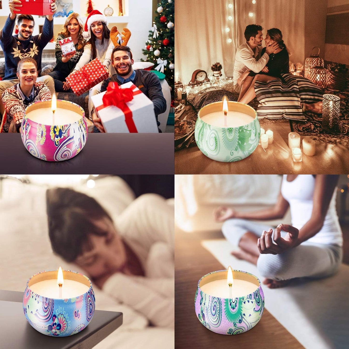 SKY-TOUCH Scented Candles Set,Aromatherapy Candle Smokeless with Natural Soy Wax,Candles for Aromatherapy, Bath, Yoga,18H Duration per Candle,Relaxing Stress Relief Aroma Home Best Gift for Women,9pcs