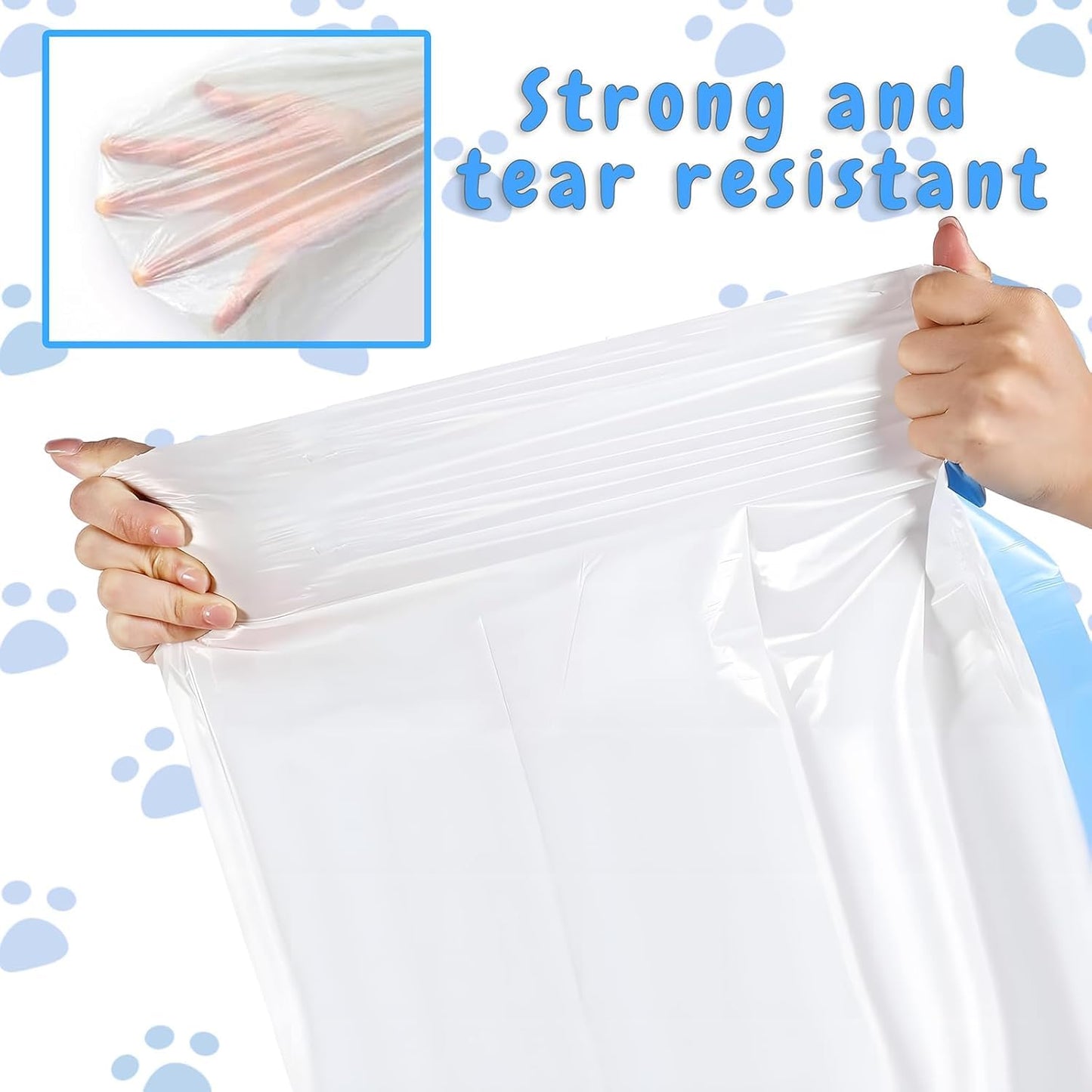 SKY-TOUCH 60 Count Self-cleaning Cat Litter Box Waste Bags, Extra-Thick Cat Waste Bags for Self-Cleaning Cat Litter Box, Drawstring Cat Litter Box Liners, 45x50cm, 4 Rolls