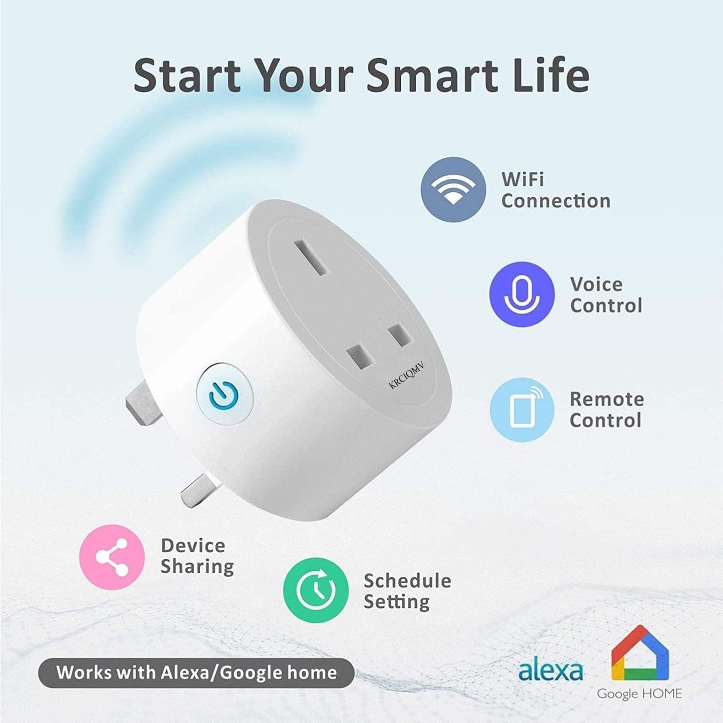 SKY-TOUCH 2 PACK WiFi Smart Plug, 16A Smart Outlet Plug Socket Compatible with Alexa, Smart Life APP Wireless Remote Control, with Remote Control & Voice Control, Timer Function, No Hub Required