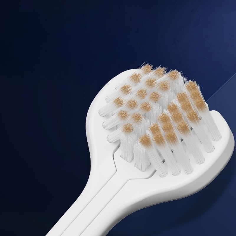 SKY-YOUCH Adult Soft Τoothbrush, Medium Soft Τoothbrush, Three-sided Bristle Τoothbrush, Excellent Cleaning Effect, Convenient for Traveling, Suitable for Sensitive Teeth and Gum Recession (6 Pack)