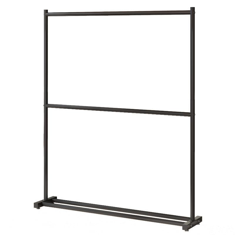 SKY-TOUCH Double Rod Clothing Garment Rack : Double Level Clothes Rack Organizer with Bottom Shelf Large Load Capacity Metal Clothing Rack for Bedroom Hanging Clothes (150 * 182 * 40cm Black)