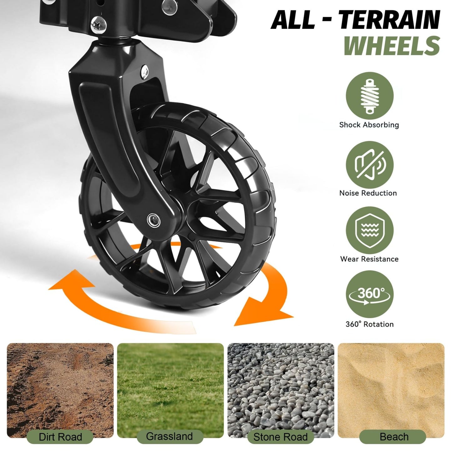 SKY-TOUCH Garden Cart Folding Trolley Cart Outdoor Wagon Collapsible with Removable Fabric Festival Garden Camping Picnic Portable Transport Trailer, Black-new