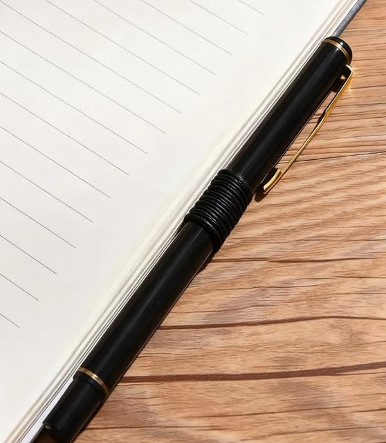 SKY-TOUCH A5 PU Leather Strap Notebook, Black 192 Pages - High-Quality Journal for Office, Study, and Daily Use
