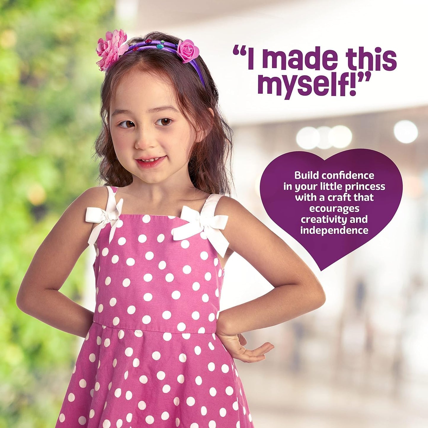 SKY-TOUCH DIY Headband Kit for Girls – Creative Arts & Crafts Set to Make Personalized Hair Accessories, Easy to Use, Perfect Gift for Kids (Ages 60+ months)