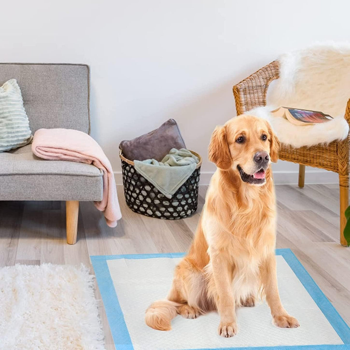 SKY-TOUCH Disposable Absorbent Quick Drying Leak-Proof Pee Pads, Disposable Training Pads For Pets with 5 Highly Absorbent Layers, Puppy Pads For Potty Training For Pets 45 X 33cm, 100 Pieces - 6