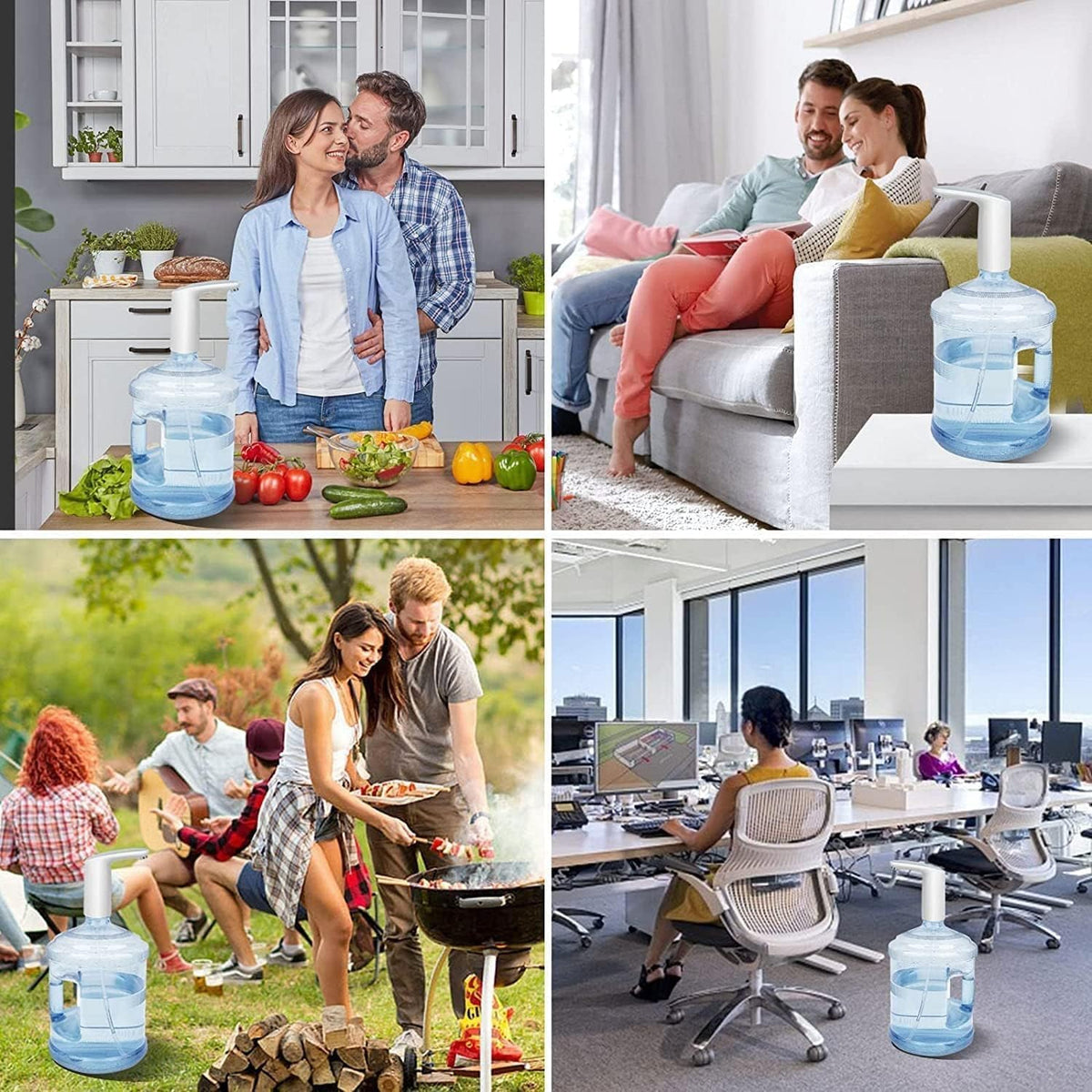 SKY-TOUCH Drinking Water Bottle Pump: Portable Water Bottle Dispenser with LED Night Lights 2-5 Gallon Bottle Automatic Water Pump with Touching Switch and USB Electric Charging for Outdoors Indoors - 7