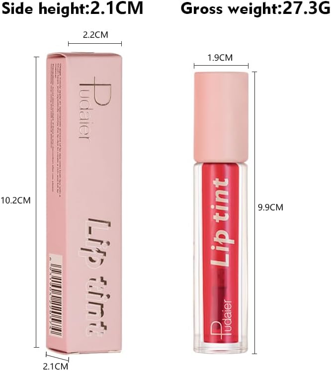 SKY-TOUCH Water Lip Tint Stain Long-Lasting Lip Tint for All-Day Wear Moisturizing Weightless and Non-sticky (#01) - 8