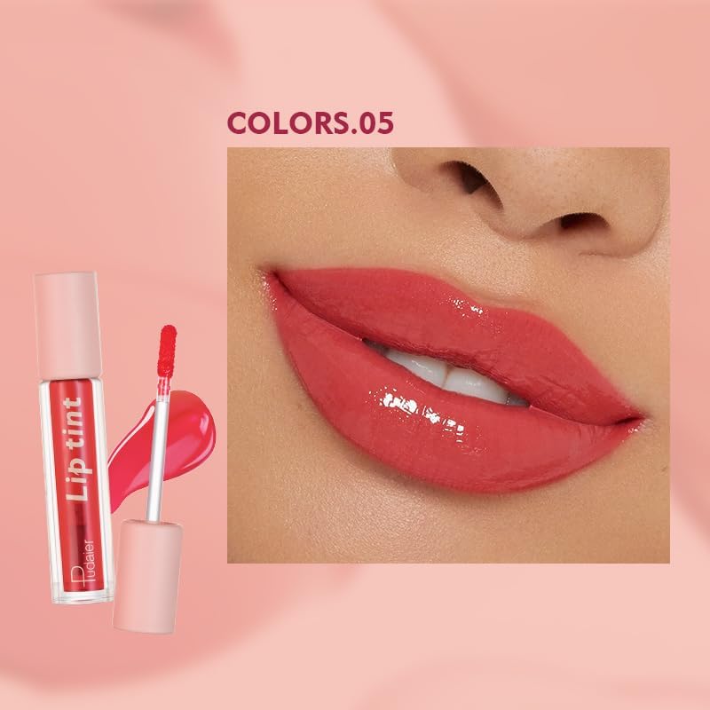 SKY-TOUCH Water Lip Tint Stain Long-Lasting Lip Tint for All-Day Wear Moisturizing Weightless and Non-sticky (#05) - 2