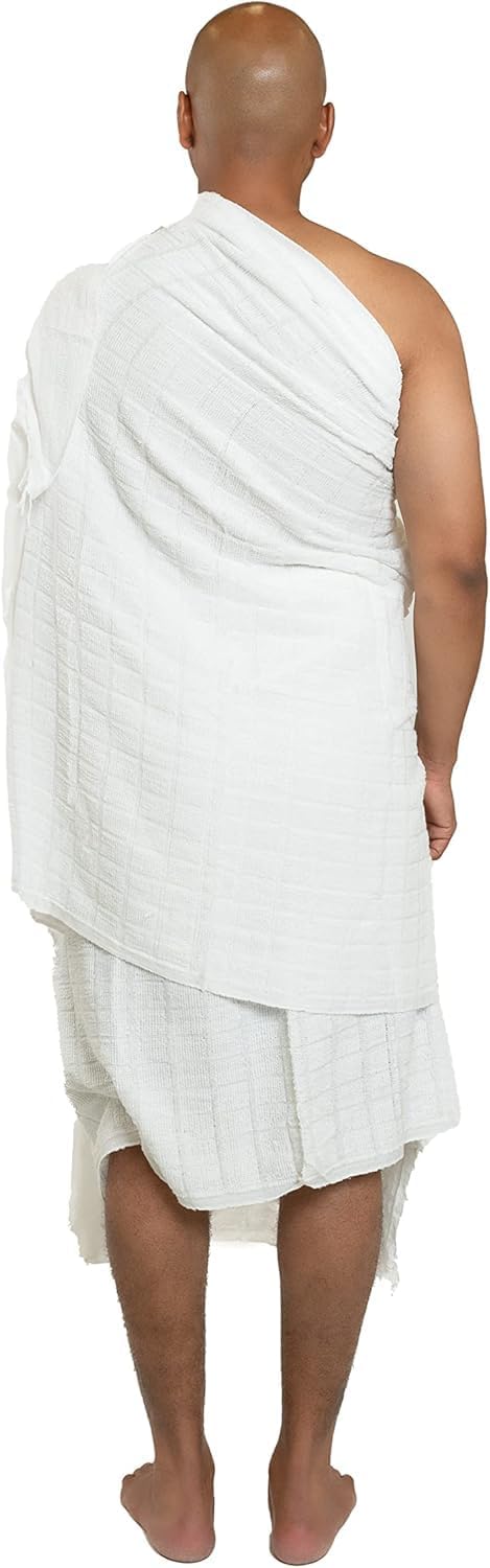 SKY-TOUCH Ihram Towel Set for Hajj & Umrah : 2-Piece Ihram Ahram Towels with Bag – 220 x 110 cm, 700g – Lightweight, Soft, Quick-Drying Fabric, Pilgrimage Ihram Clothing for Mecca Medina (Square) - 6