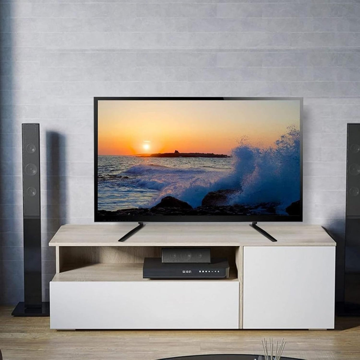 SKY-TOUCH Universal Table Top TV Stand for 32 to 75 inch LCD LED Flat Screen, Height Adjustable TV Legs, Max VESA 800x500mm,Holds up to 35KG, for LCD LED Flat/Curved Screen TVs - 9