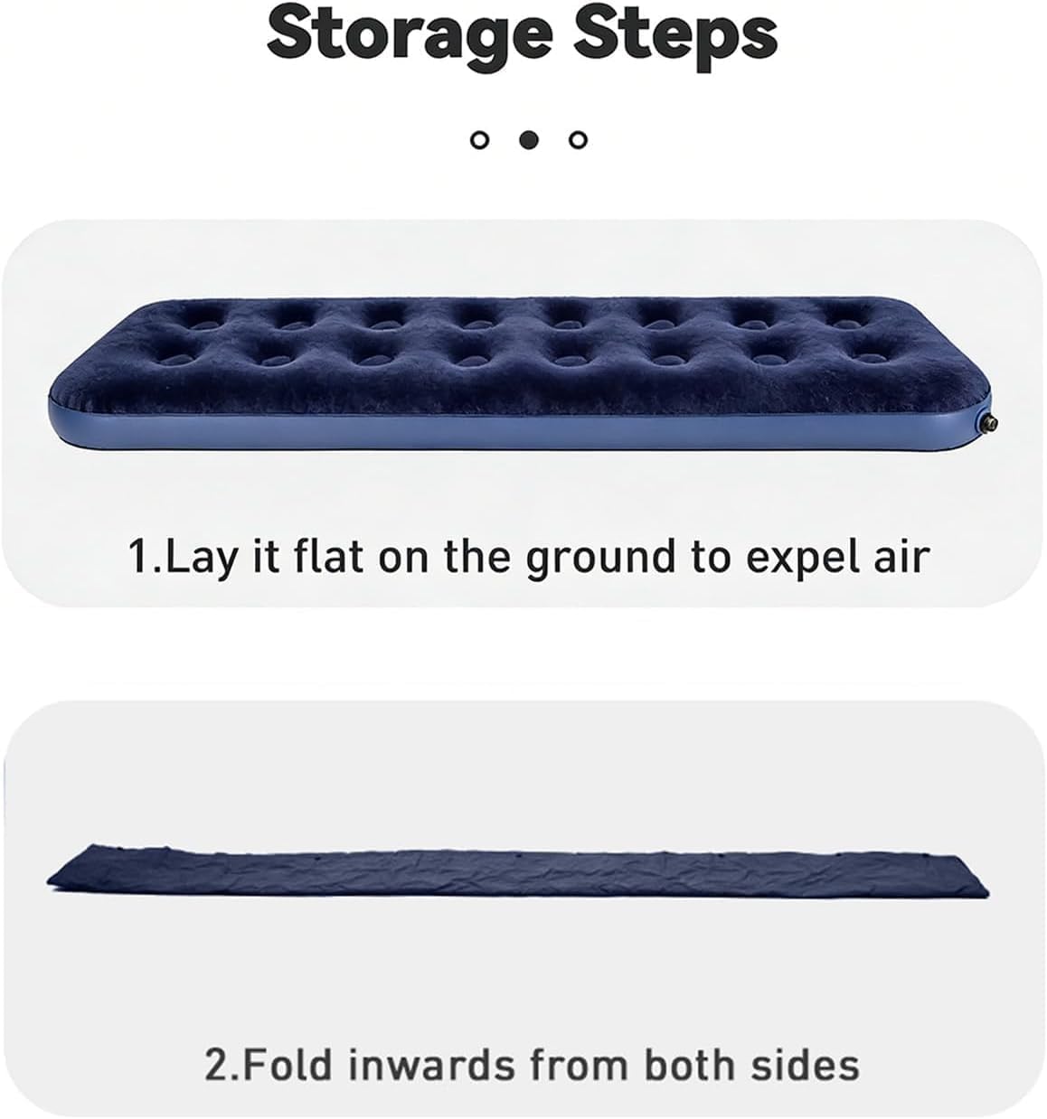 SKY-TOUCH Lightweight Inflatable Air Mattress,203x152x22cm Portable Camping Air Bed Comfort Dual-Surface Airbed, Portable Air Bed for Camping, Home & Travel, Flocked Airbed, Blue - 8