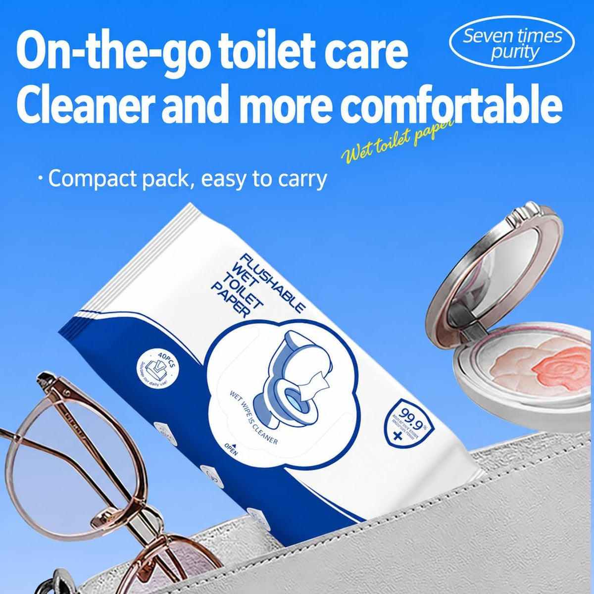 SKY-TOUCH Flushable Toilet Wipes (40 Count) – Highly Effective Antibacterial & Biodegradable - 7