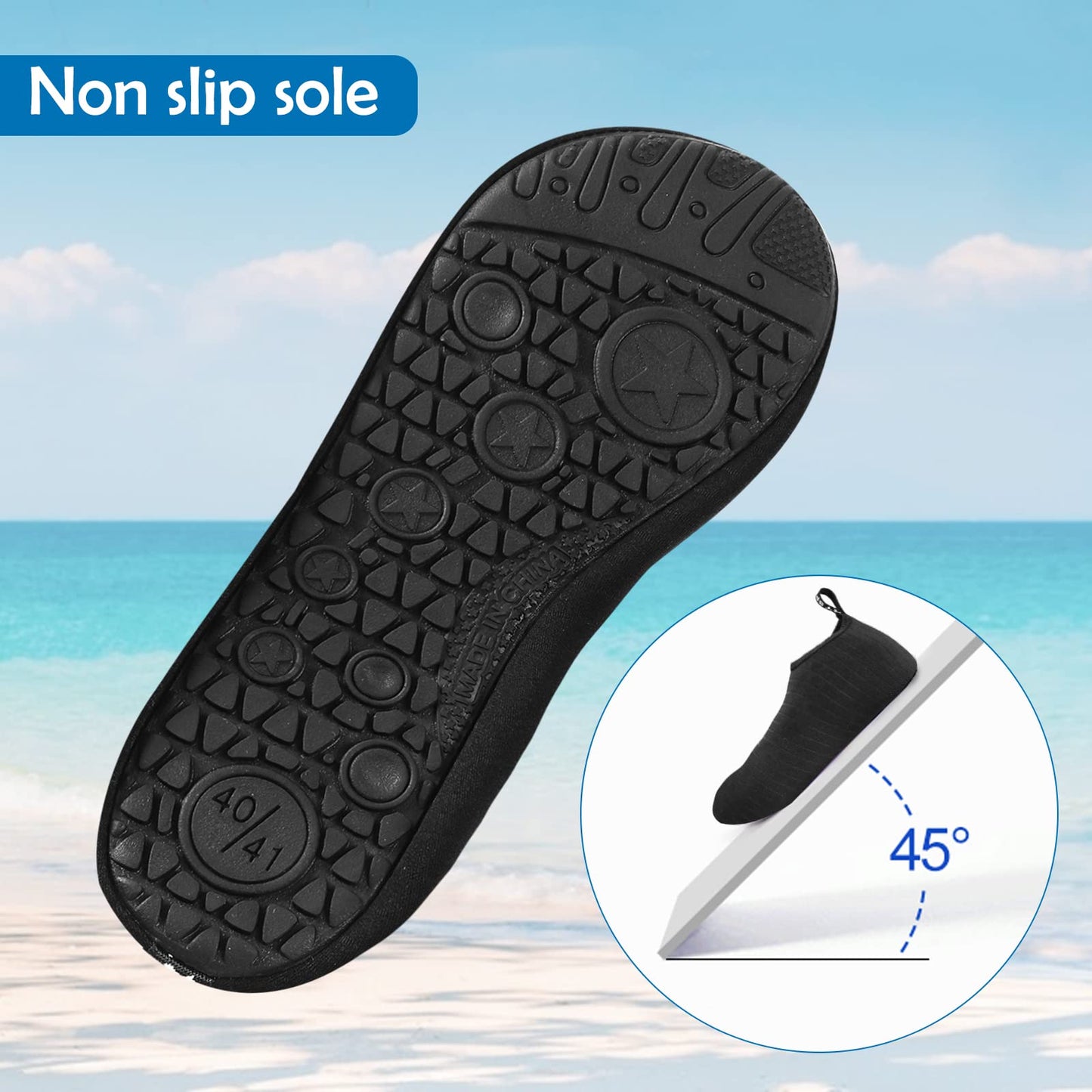 SKY-TOUCH Water Shoes for Women Men, Outdoor Beach Shoes Swimming Aqua Socks Quick-Dry Snorkeling Shoes