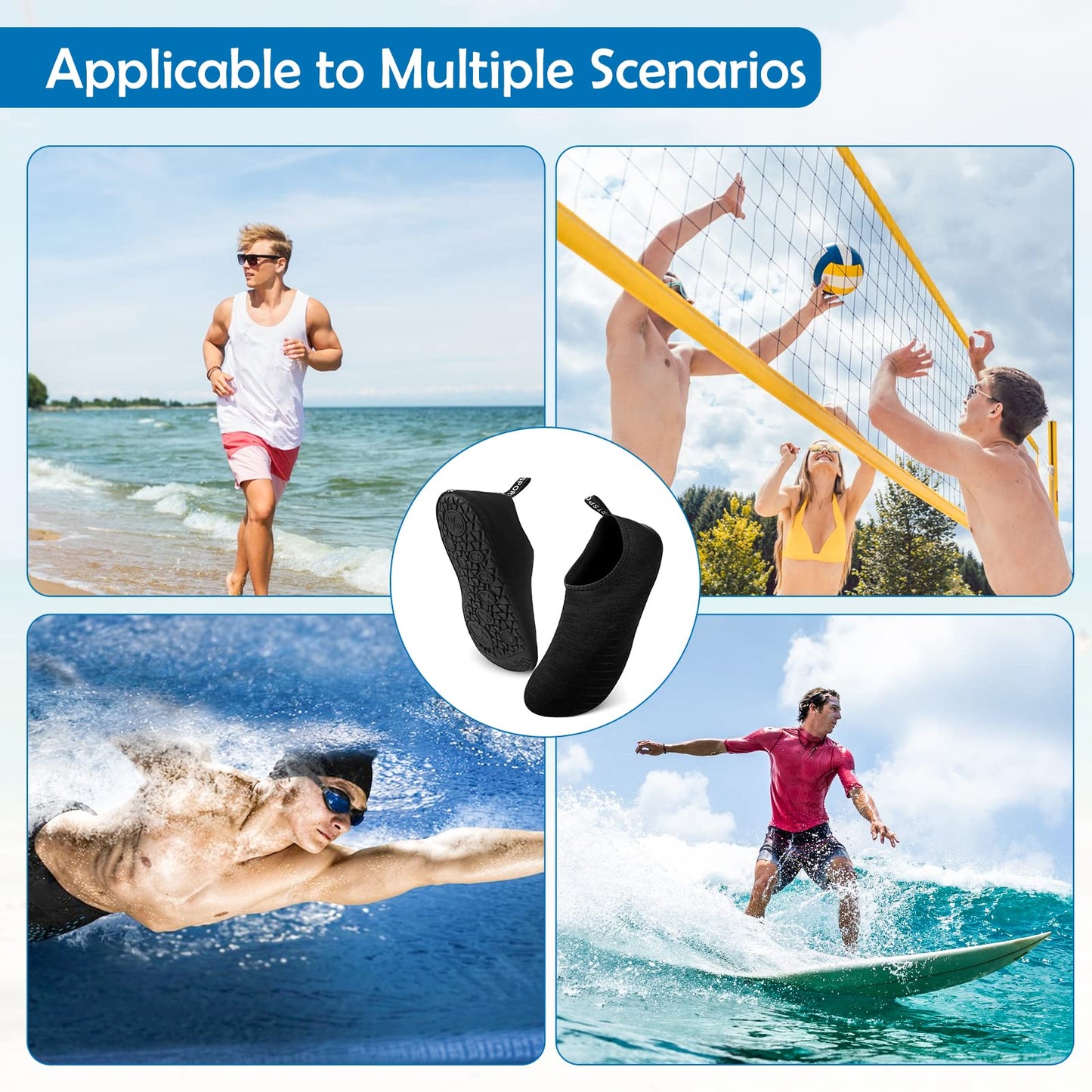 SKY-TOUCH Water Shoes for Women Men, Outdoor Beach Shoes Swimming Aqua Socks Quick-Dry Snorkeling Shoes