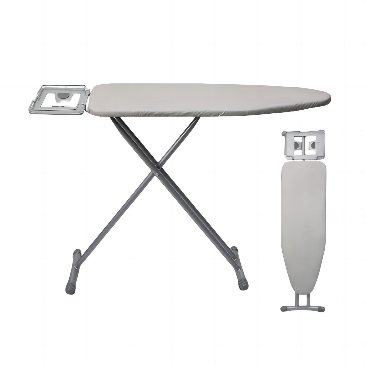 SKY-TOUCH Ironing Board 110x33cm, Folding Ironing Stand with Jumbo Iron Rest, Heavy Sturdy Metal Frame Legs Iron Stand, Ironing Board Adjustable Height for Home Laundry Room or Dorm Use, Grey