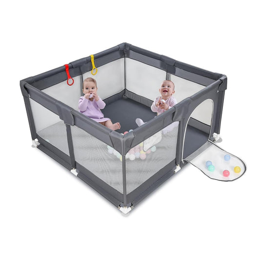 SKY-TOUCH Baby Playpen, Extra Large Playpen for Babies, Kids Safe Play Center for Babies with Breathable Mesh and Zipper Door£¬and Toddlers Gives Mommy a Break