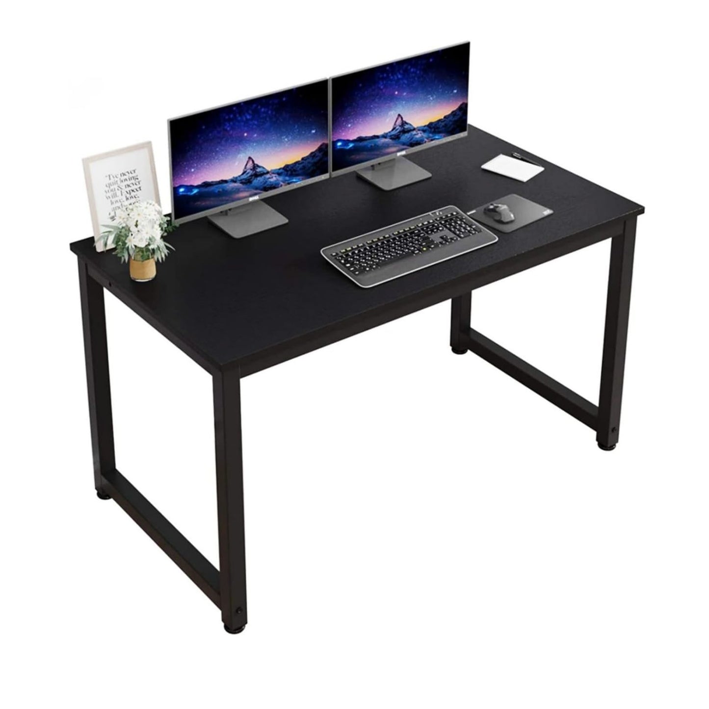 SKY-TOUCH Computer Desk, Computer Laptop Table Desk Office Desk Study Writing Desk Easy Assembly, Computer Desk Modern Simple Style for Home Office 120 x 60CM Black