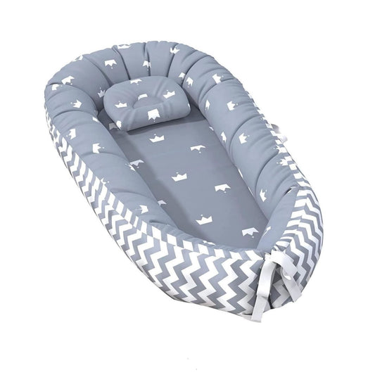 SKY-TOUCH Baby Lounger, Newborn Baby Nest Lounger with Memory Foam Base for 0-12 Months Boys Girls, Baby Nest for Sleeping Ideal for Home, Travel & Baby Essential Gift