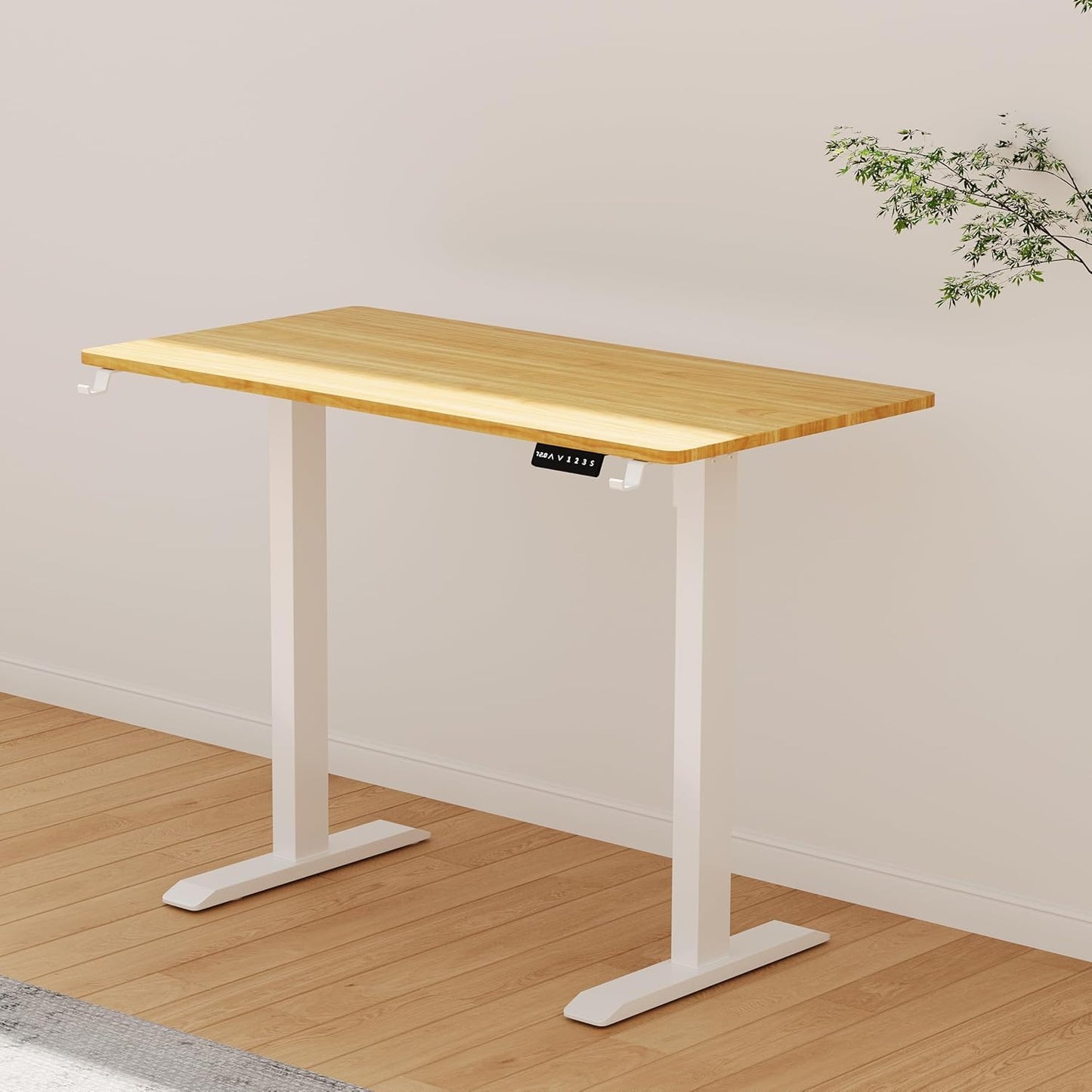SKY-TOUCH Standing Desk Height Adjustable Desk, Electric Lifting Table, Motion Desk with Smart Control Panel & 2 Memory Presets, 2-Piece Wood Desktop Workstation for Home Office - 120×60cm