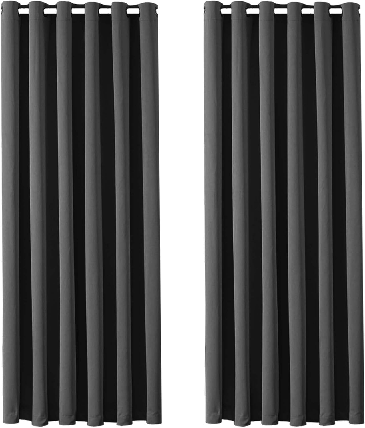 SKY-TOUCH Bedroom Blackout Curtains,Insulation Noise Reduction Block-sun Window Grommet Drapes,UV Block,for Bedroom,Kitchen Room Darkening Drapes, Polyester - 2 panels 130 x 210cm,Grey