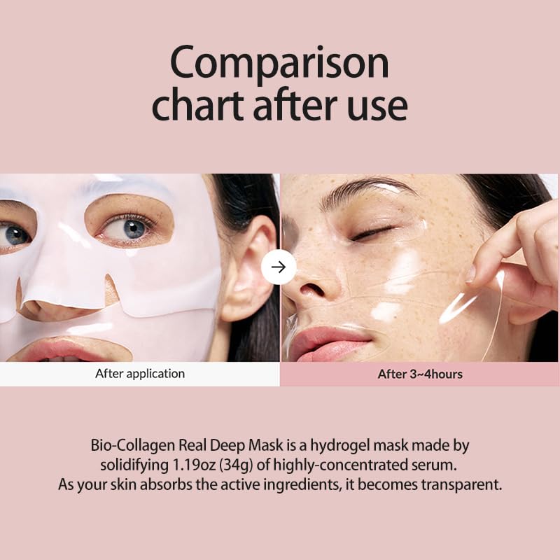 SKY-TOUCH Bio-Collagen Deep Moisturizing Mask, Moisturizing Night Mask, Bio-Collagen Deep Strengthens Skin Barriera,4 Sheet/pack