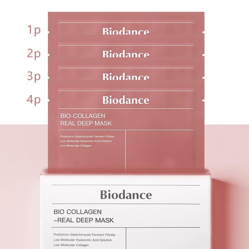 SKY-TOUCH Bio-Collagen Deep Moisturizing Mask, Moisturizing Night Mask, Bio-Collagen Deep Strengthens Skin Barriera,4 Sheet/pack