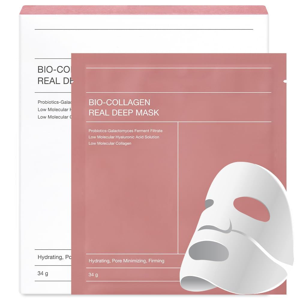 SKY-TOUCH Bio-Collagen Deep Moisturizing Mask, Moisturizing Night Mask, Bio-Collagen Deep Strengthens Skin Barriera,4 Sheet/pack