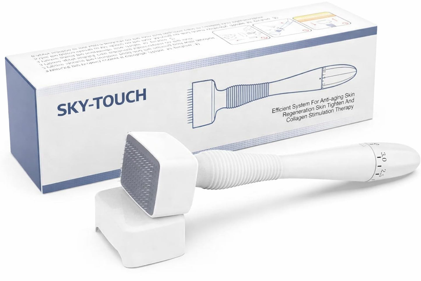 SKY-TOUCH 140 Adjustable Stainless Steel Stamp Pins,for Hair, Beard Growth, Face, Body - Women & Men,Roller Alternative