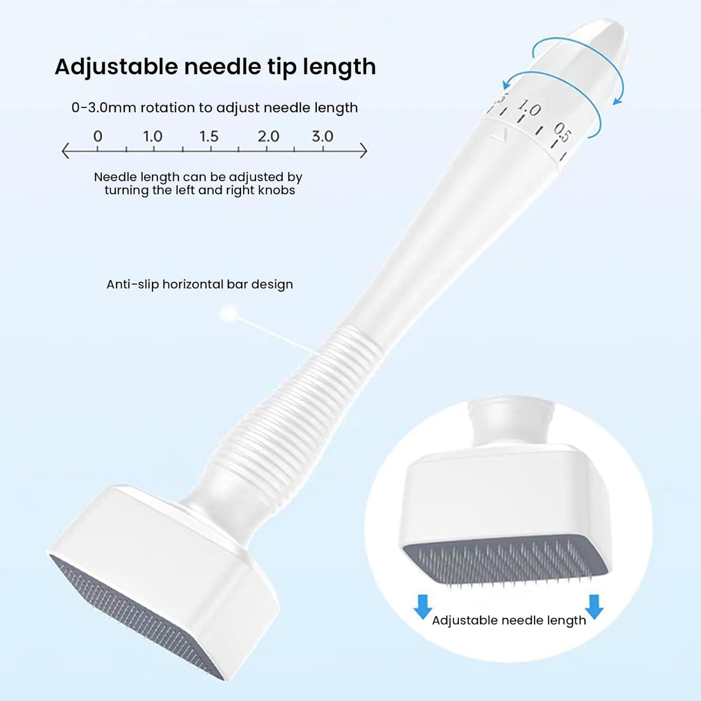 SKY-TOUCH 140 Adjustable Stainless Steel Stamp Pins,for Hair, Beard Growth, Face, Body - Women & Men,Roller Alternative
