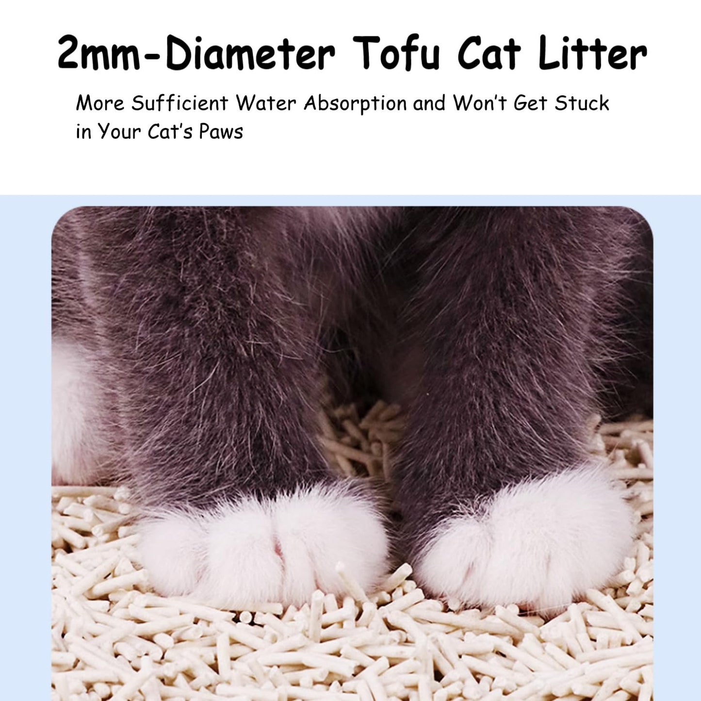 SKY-TOUCH Tofu Cat Litter - Premium Natural, Fast Clumping, Flushable, Ultra Absorbent, Unscented, Dust-Free, Low Tracking (2.3kg × 2 Bags)
