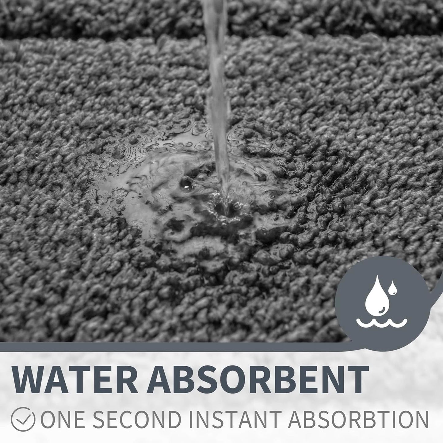 SKY-TOUCH Bathroom Rugs 40 * 60cm, Non-Slip Doormats Extra Soft and Absorbent Microfiber Bath Mat for Home Floor, Tub and Shower (Dark Grey)