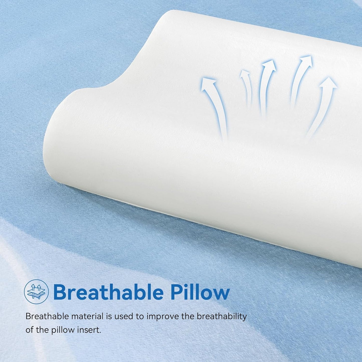 SKY-TOUCH Memory Foam Cervical Pillow, Ergonomic Bed Pillow for Neck Pain Relief, Contour Orthopedic Pillow for Side, Back, and Stomach Sleepers, Neck Support with Washable Cover (60 * 40 * 12 cm)