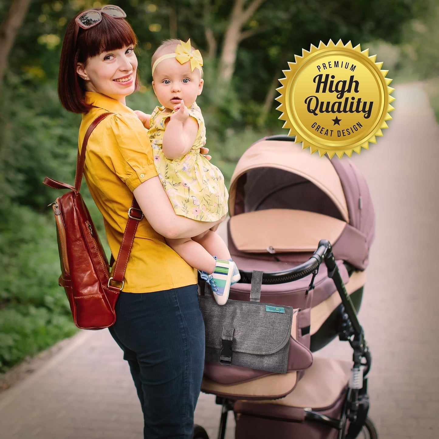 SKY-TOUCH Baby Portable Diaper Changing Pad,Waterproof Travel Change Pad,with Wipes Pocket, Smart Design Portable Changing Mat, Infant Travel Station Kit, Gift for Newborn Girl & Boy - Grey