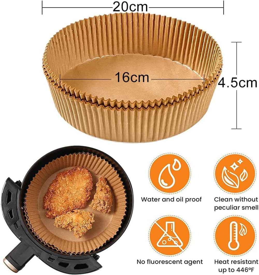 SKY-TOUCH 100pcs Air Fryer Disposable Paper£¬Non Stick Parchment Paper for Air Fryer Liners£¬Round Food Grade Baking Paper for Air Fryer