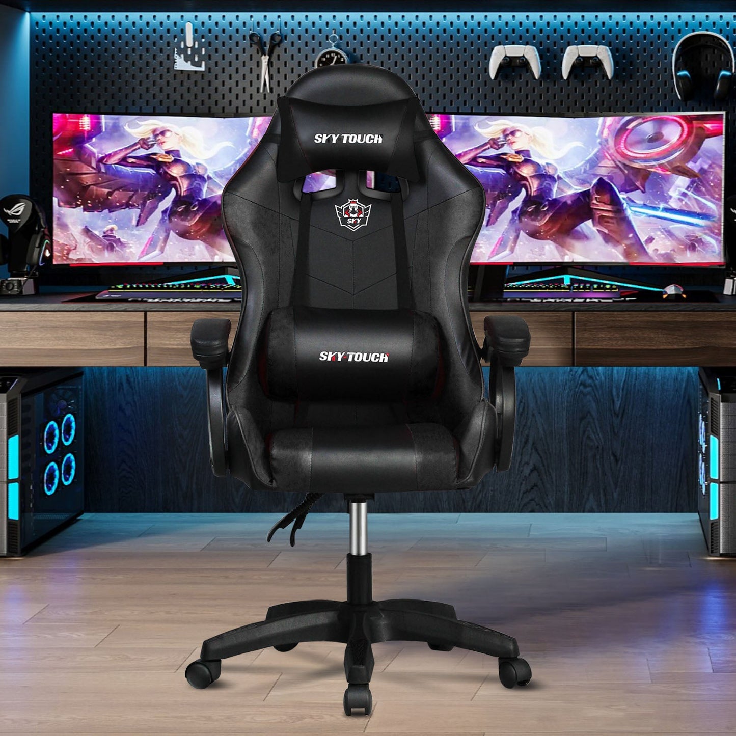 SKY-TOUCH Gaming Chair£¬Adjustable Computer Chair Pc Office Pu Leather High Back, Ergonomic design Lumbar Support,Comfortable Armrest Headrest