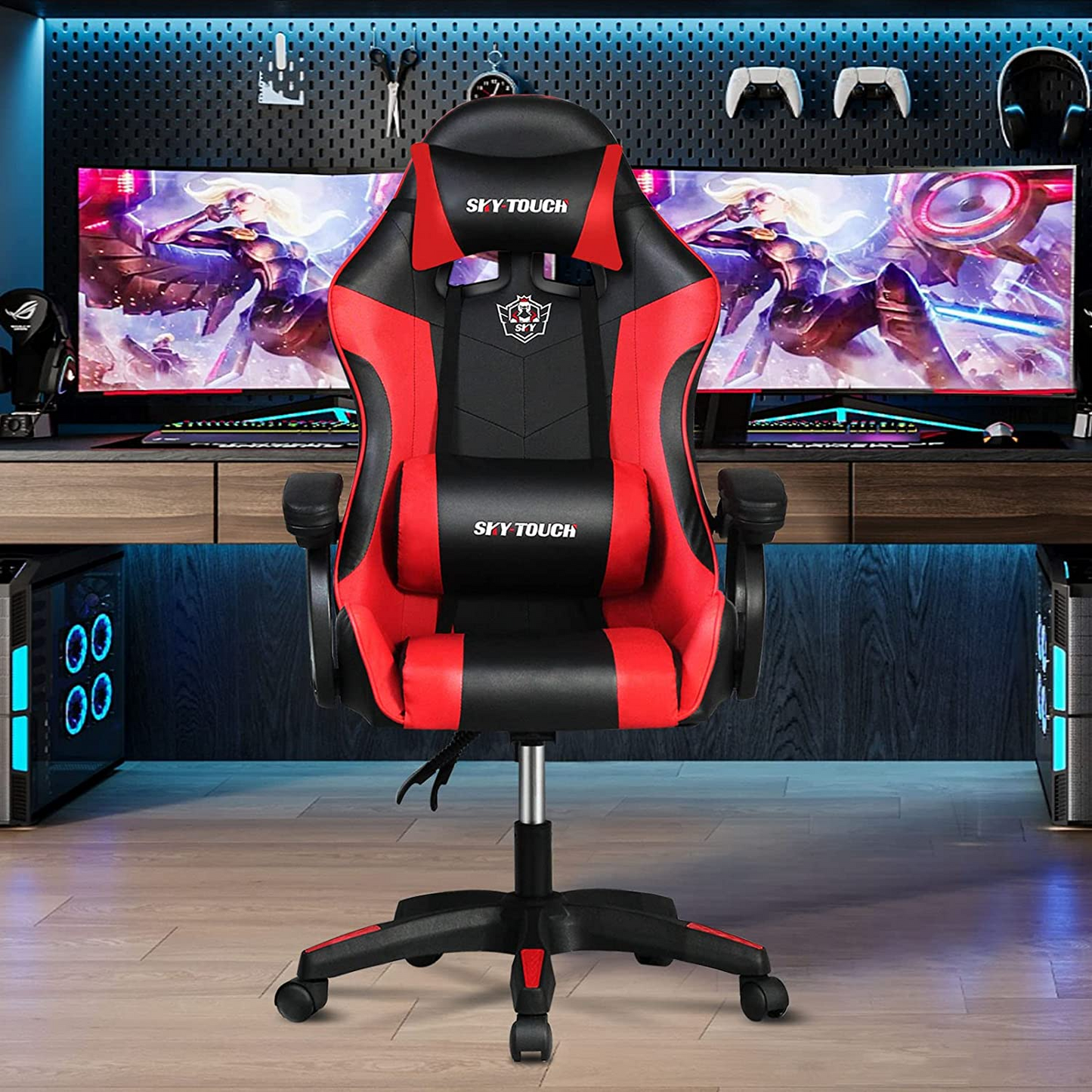 SKY-TOUCH Gaming Chair£¬Adjustable Computer Chair Pc Office Pu Leather High Back, Ergonomic design Lumbar Support,Comfortable Armrest Headrest