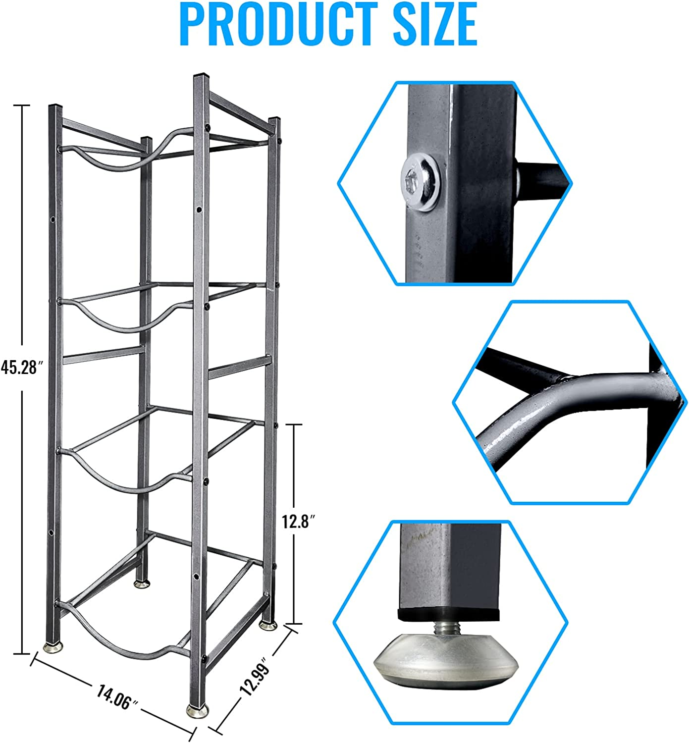 SKY-TOUCH Heavy Duty Gallon Water Organizer Space Saver, Sturdy and Durable Storage Stand for Office, Home and Gym