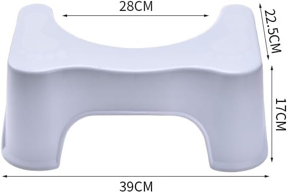 SKY-TOUCH Toilet Stool : Non-Slip Plastic Potty Stool Squatting Posture Poop Stool Portable Step Stool for Adults Kids Improve Bathroom Posture and Comfort White