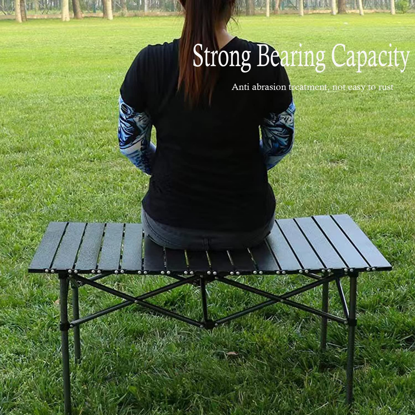 SKY-TOUCH Outdoor Folding Table and Camping Chair£¬Lightweight Folding with Aluminum Top and Carry Bag, Easy to Carry, Perfect for Outdoor, Picnic, Cooking, Beach, Hiking, Fishing