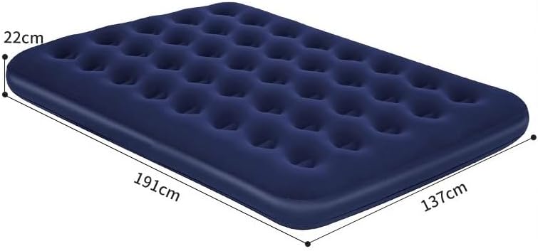 SKY-TOUCH Single/Double Air Mattress without Pump : Portable Camping Airbed with Storage Bag for Home Outdoors Hiking Camping Travel (191 * 137 * 22cm Blue)