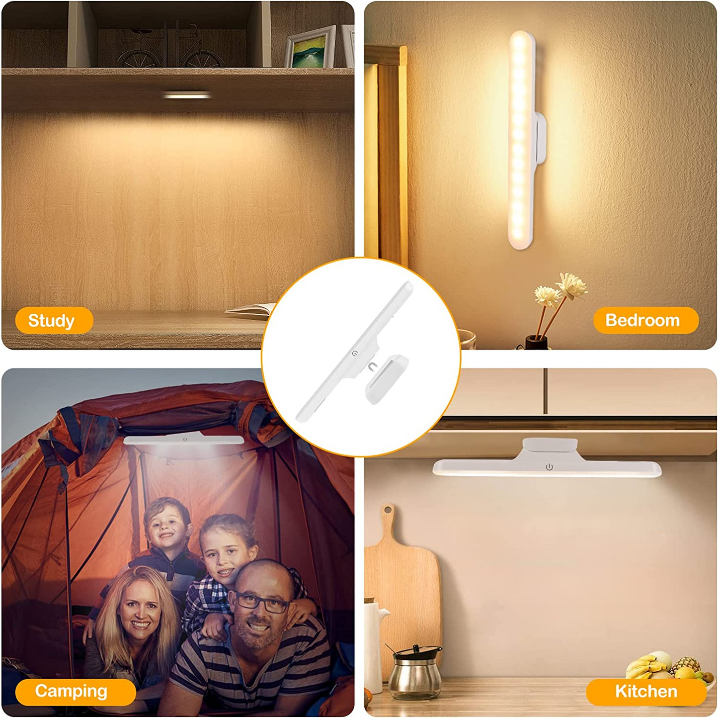 SKY-TOUCH Under Cabinet Lights£¬Rechargeable Battery Led Lights Ba£¬Dimmable Led Light Bar With 3 Color Modes£¬ USb Rechargeable£¬Wall Shelf, Closet, Mirror, Bedside, Kitchen Lighting