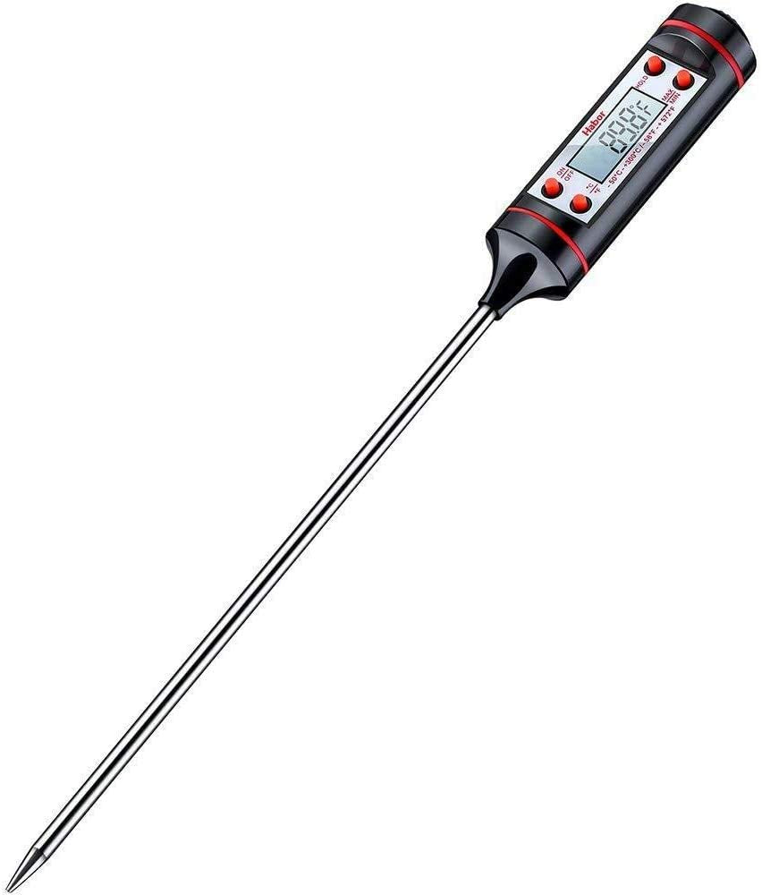 SKY-TOUCH Sincher Meat Thermometer, Cooking Thermometer with Instant Read, LCD Screen, Hold Function for Kitchen Food Smoker Grill BBQ Meat Candy Milk Water