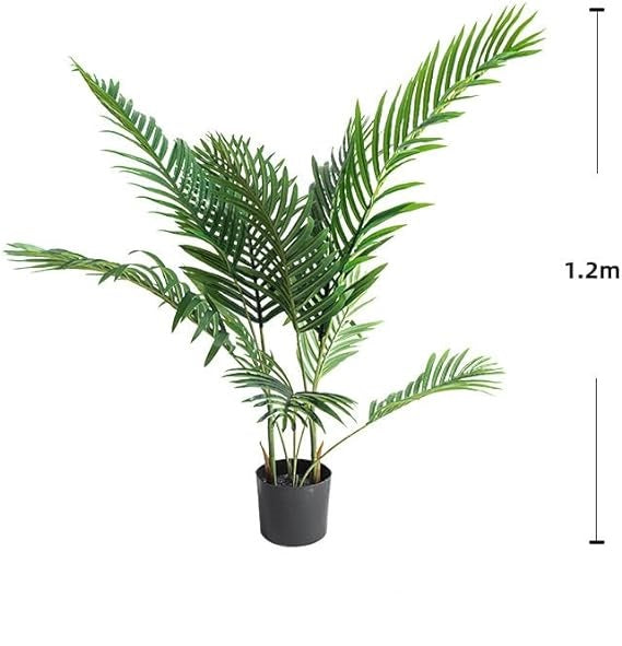 SKY-TOUCH Artificial Fake Plants: Areca Palm Faux Plants Indoor Realistic Plants with Banana Leaf for Office Home Room Decor