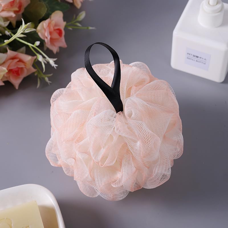 SKY-TOUCH 4PCS Bath Sponge : Exfoliator Pouf Body Wash Bath Loofah Back Scrubber Soft Mesh Balls Shower Sponge for Women & Men Bath Accessories Cleaning Tool (4PCS 50g)