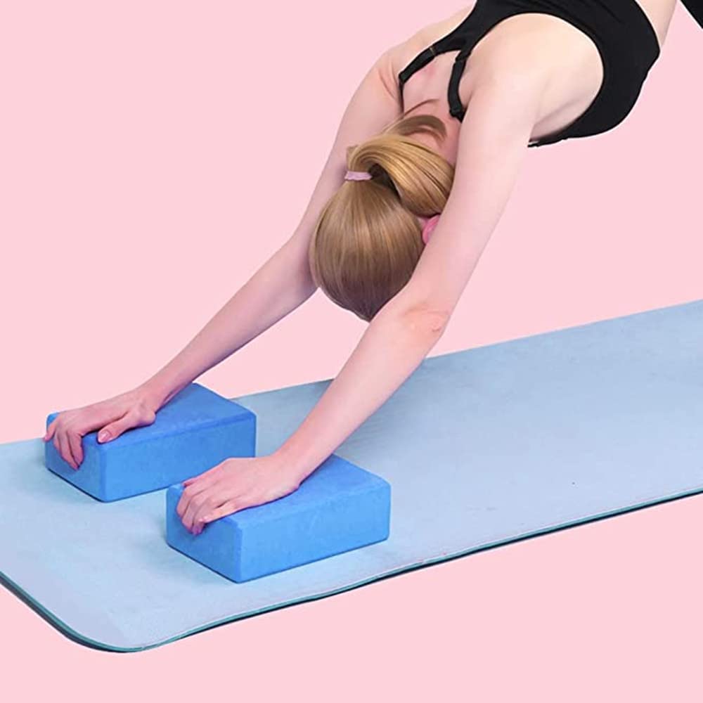 SKY-TOUCH Yoga Block Brick 2 Pack, Non Slip Yoga Block Brick Foam Home Exercise Fitness Gym High Density EVA Foam Blocks for Improve Stretching Yoga/Pilates/Fitness 9"x6"x3"