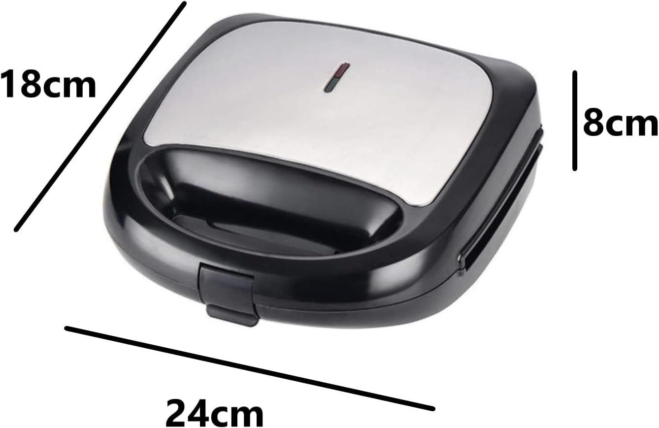 SKY-TOUCH 3 in 1Sandwich Maker: Portable Waffle Maker Toaster Electric Panini Press Grill Set with Removable Non-stick Plates Indicator Lights Easy Clean Heating Fast (Black 750W)