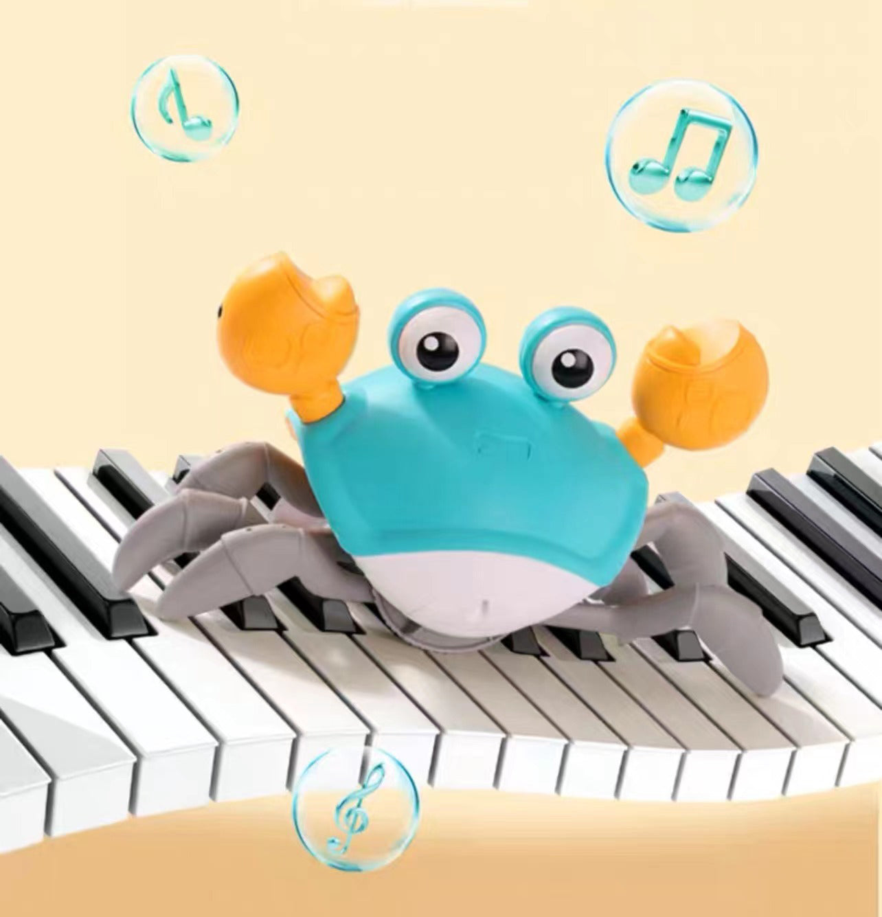 SKY-TOUCH Electric Runaway Crab£¬Crawling Crab Baby Toy with Music and LED Light Up£¬Toddler Interactive Learning Development Toy with Automatically Avoid Obstacles£¬For Babies, Toddlers and Kids